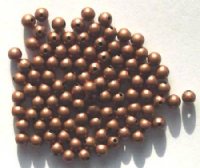 100 4mm Round Antique Copper Metal Beads